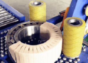 Horizontal bearing wrapping machine