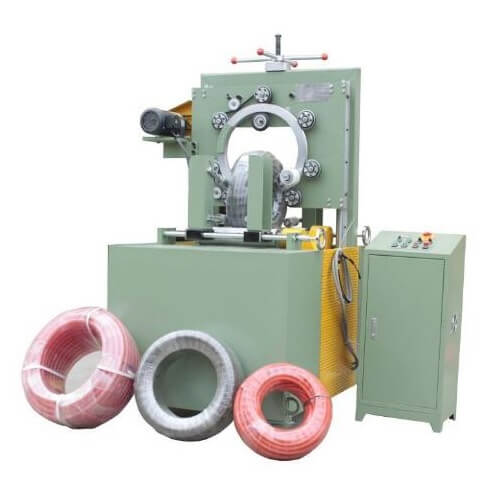 Semi-automatic cable coil wrapping machine