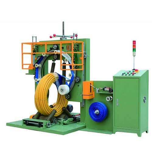 Corrugated hose coil packaging equipment