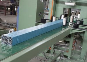 Aluminum profile wrapped by horizontal orbital wrapping machine