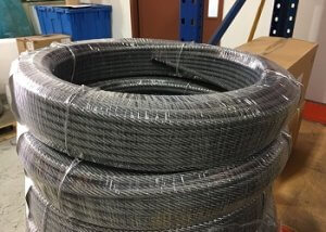 Large wire coils and cable coils wrapped by coil wrapper