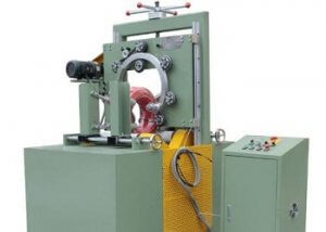 Vertical cable reel wrapping machine
